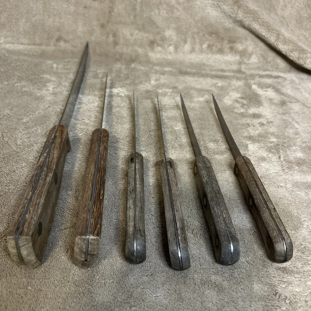 Six‎ Regent Sheffield INOX-Stainless-ROSTFRET Kitchen Knives Wooden Handles
